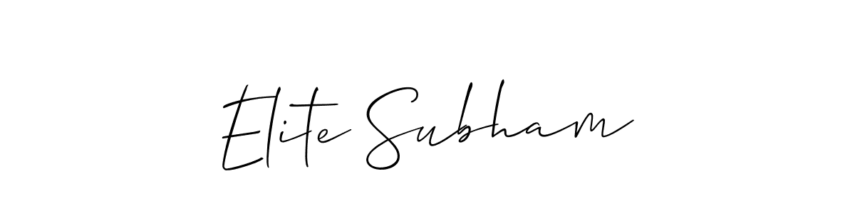 if you are searching for the best signature style for your name Elite Subham. so please give up your signature search. here we have designed multiple signature styles  using Allison_Script. Elite Subham signature style 2 images and pictures png