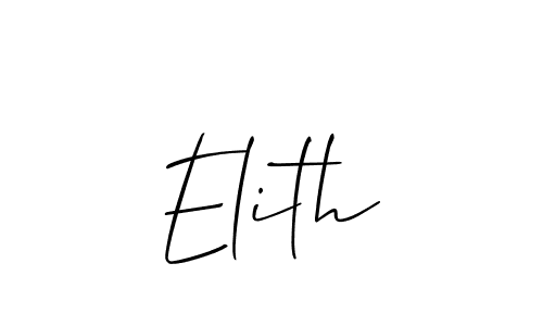 Also You can easily find your signature by using the search form. We will create Elith name handwritten signature images for you free of cost using Allison_Script sign style. Elith signature style 2 images and pictures png