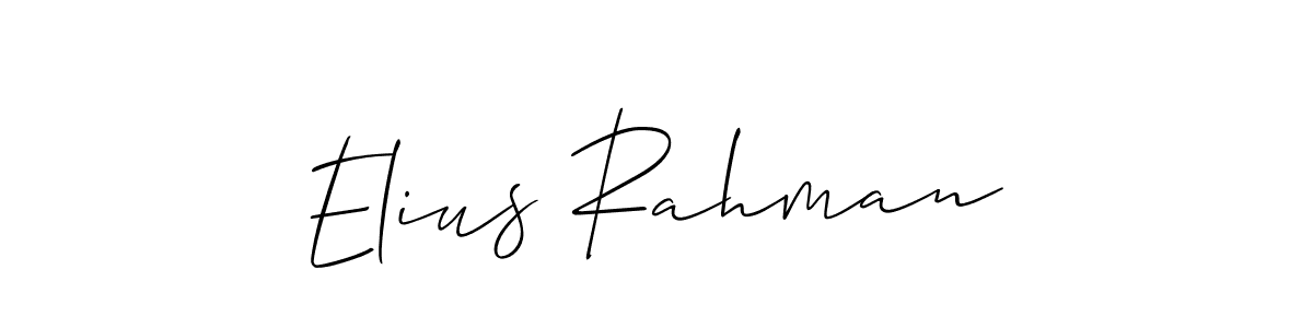 Design your own signature with our free online signature maker. With this signature software, you can create a handwritten (Allison_Script) signature for name Elius Rahman. Elius Rahman signature style 2 images and pictures png