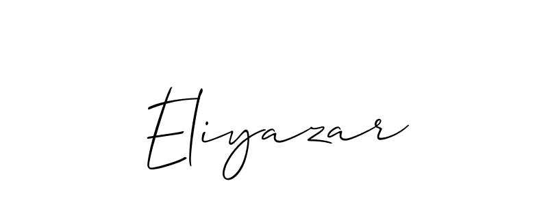 Use a signature maker to create a handwritten signature online. With this signature software, you can design (Allison_Script) your own signature for name Eliyazar. Eliyazar signature style 2 images and pictures png