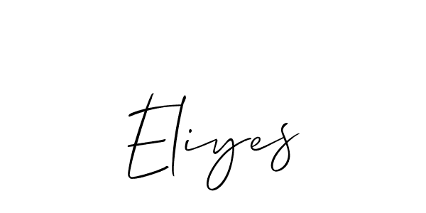 How to make Eliyes signature? Allison_Script is a professional autograph style. Create handwritten signature for Eliyes name. Eliyes signature style 2 images and pictures png