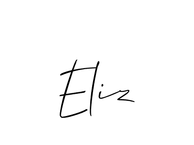 Create a beautiful signature design for name Eliz. With this signature (Allison_Script) fonts, you can make a handwritten signature for free. Eliz signature style 2 images and pictures png