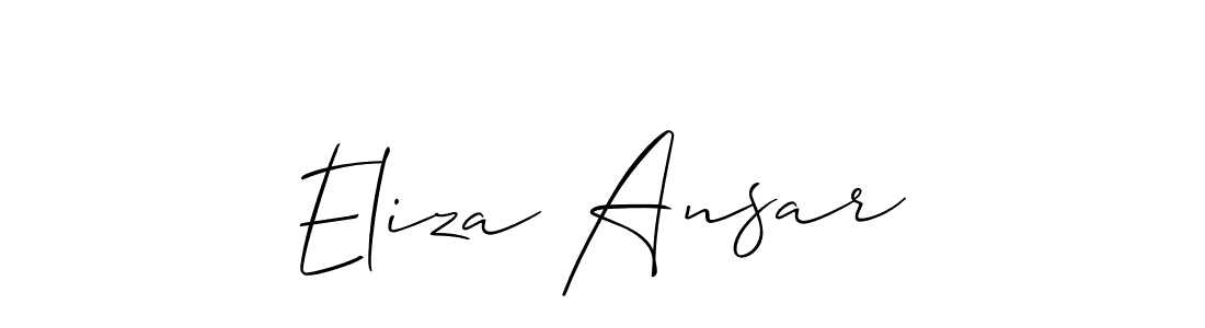 Similarly Allison_Script is the best handwritten signature design. Signature creator online .You can use it as an online autograph creator for name Eliza Ansar. Eliza Ansar signature style 2 images and pictures png