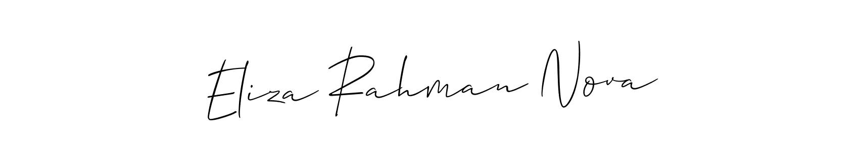 Also we have Eliza Rahman Nova name is the best signature style. Create professional handwritten signature collection using Allison_Script autograph style. Eliza Rahman Nova signature style 2 images and pictures png