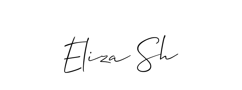 Allison_Script is a professional signature style that is perfect for those who want to add a touch of class to their signature. It is also a great choice for those who want to make their signature more unique. Get Eliza Sh name to fancy signature for free. Eliza Sh signature style 2 images and pictures png