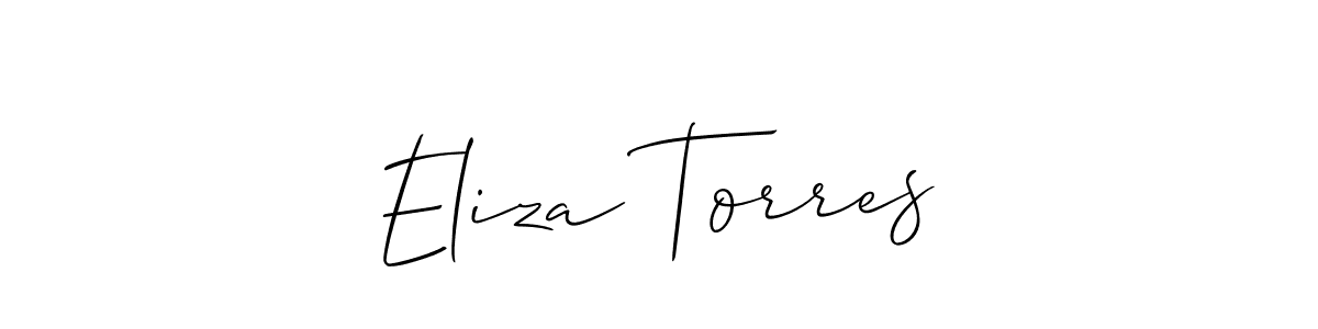 Allison_Script is a professional signature style that is perfect for those who want to add a touch of class to their signature. It is also a great choice for those who want to make their signature more unique. Get Eliza Torres name to fancy signature for free. Eliza Torres signature style 2 images and pictures png