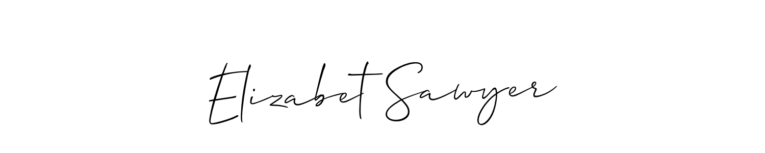 How to make Elizabet Sawyer name signature. Use Allison_Script style for creating short signs online. This is the latest handwritten sign. Elizabet Sawyer signature style 2 images and pictures png