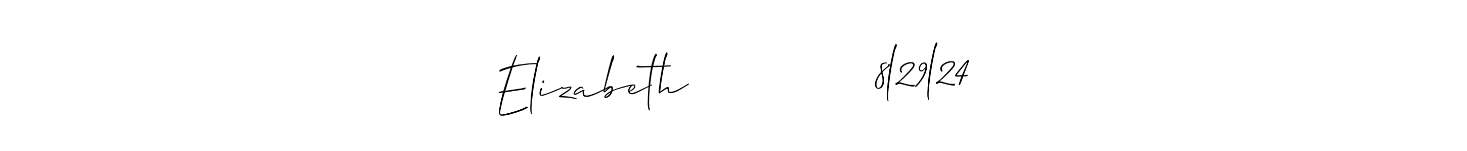 How to make Elizabeth             8l29l24 signature? Allison_Script is a professional autograph style. Create handwritten signature for Elizabeth             8l29l24 name. Elizabeth             8l29l24 signature style 2 images and pictures png