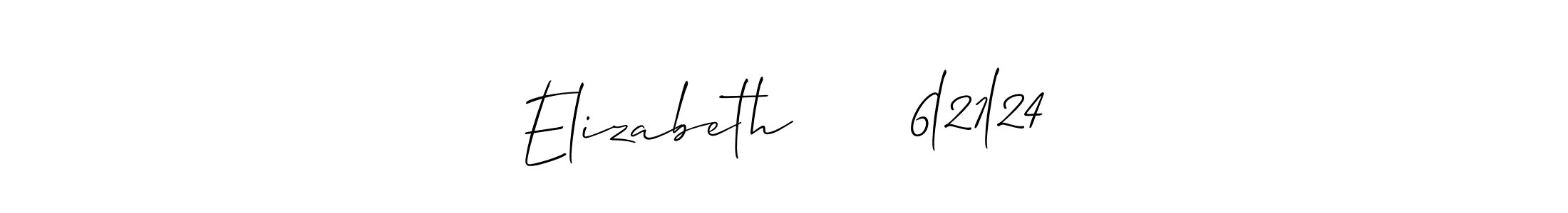 Create a beautiful signature design for name Elizabeth      6l21l24. With this signature (Allison_Script) fonts, you can make a handwritten signature for free. Elizabeth      6l21l24 signature style 2 images and pictures png
