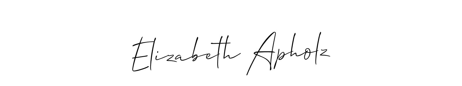 Use a signature maker to create a handwritten signature online. With this signature software, you can design (Allison_Script) your own signature for name Elizabeth Apholz. Elizabeth Apholz signature style 2 images and pictures png