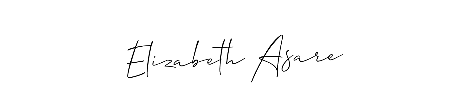 Allison_Script is a professional signature style that is perfect for those who want to add a touch of class to their signature. It is also a great choice for those who want to make their signature more unique. Get Elizabeth Asare name to fancy signature for free. Elizabeth Asare signature style 2 images and pictures png