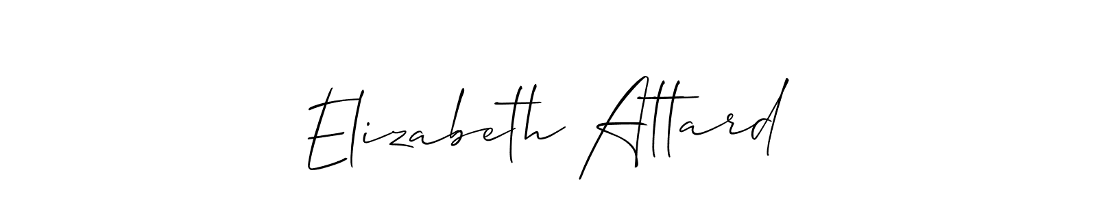 The best way (Allison_Script) to make a short signature is to pick only two or three words in your name. The name Elizabeth Attard include a total of six letters. For converting this name. Elizabeth Attard signature style 2 images and pictures png