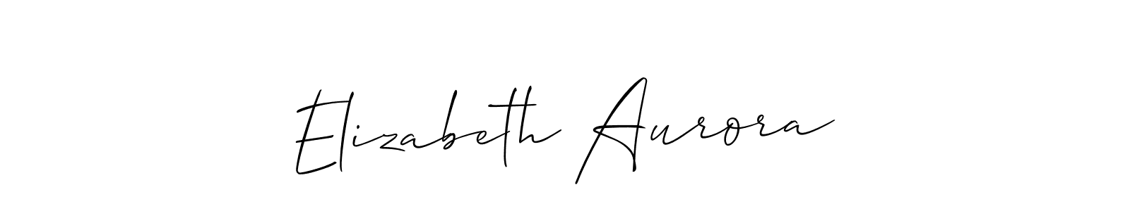 How to make Elizabeth Aurora name signature. Use Allison_Script style for creating short signs online. This is the latest handwritten sign. Elizabeth Aurora signature style 2 images and pictures png