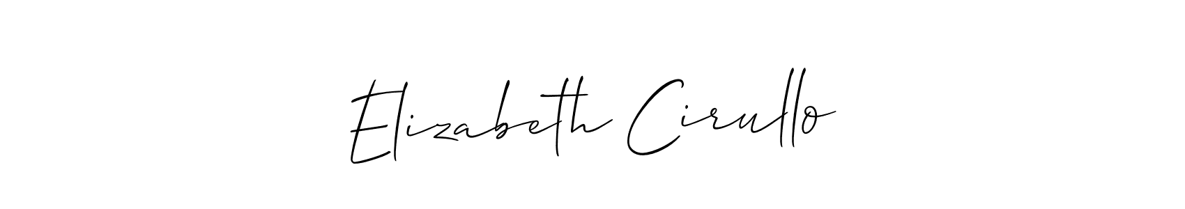 Make a beautiful signature design for name Elizabeth Cirullo. With this signature (Allison_Script) style, you can create a handwritten signature for free. Elizabeth Cirullo signature style 2 images and pictures png