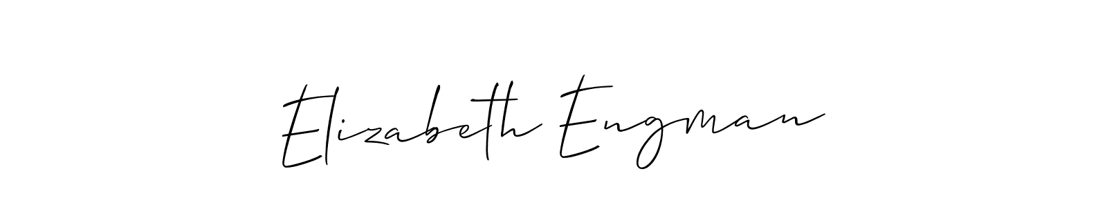 You should practise on your own different ways (Allison_Script) to write your name (Elizabeth Engman) in signature. don't let someone else do it for you. Elizabeth Engman signature style 2 images and pictures png