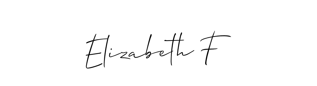 Use a signature maker to create a handwritten signature online. With this signature software, you can design (Allison_Script) your own signature for name Elizabeth F. Elizabeth F signature style 2 images and pictures png