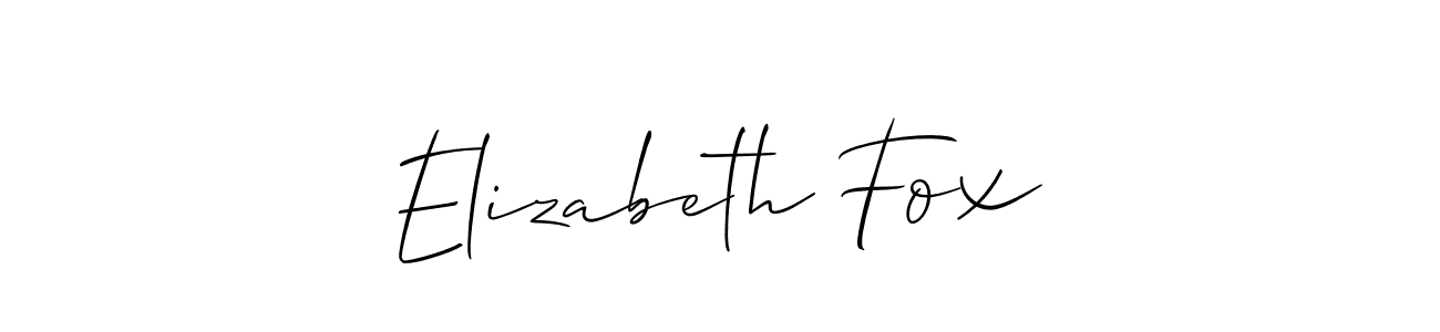 Use a signature maker to create a handwritten signature online. With this signature software, you can design (Allison_Script) your own signature for name Elizabeth Fox. Elizabeth Fox signature style 2 images and pictures png