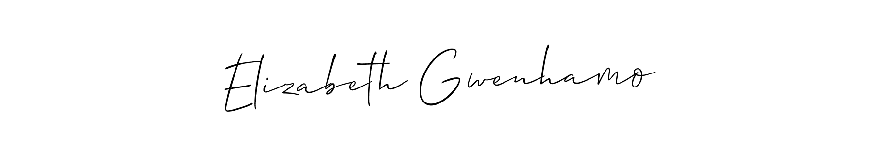 Make a beautiful signature design for name Elizabeth Gwenhamo. With this signature (Allison_Script) style, you can create a handwritten signature for free. Elizabeth Gwenhamo signature style 2 images and pictures png