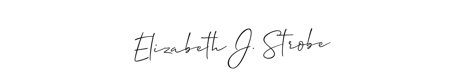 Allison_Script is a professional signature style that is perfect for those who want to add a touch of class to their signature. It is also a great choice for those who want to make their signature more unique. Get Elizabeth J. Strobe name to fancy signature for free. Elizabeth J. Strobe signature style 2 images and pictures png