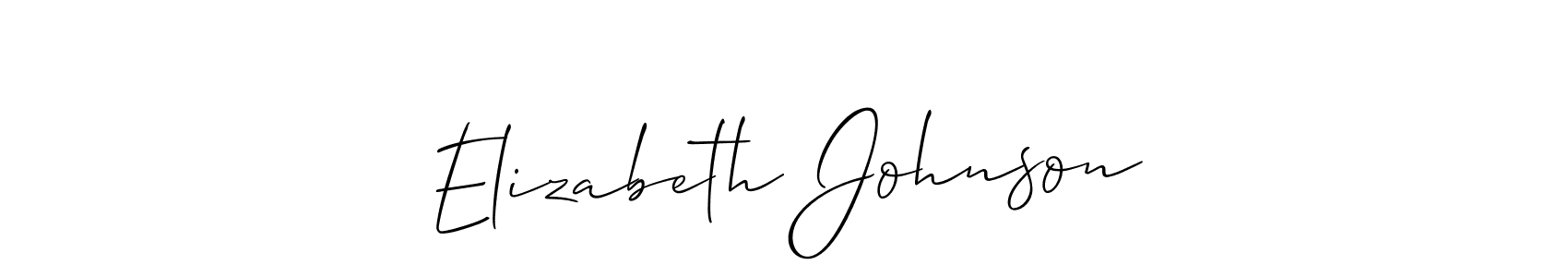 Make a beautiful signature design for name Elizabeth Johnson. With this signature (Allison_Script) style, you can create a handwritten signature for free. Elizabeth Johnson signature style 2 images and pictures png