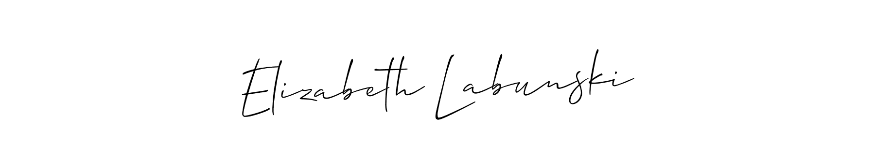 Create a beautiful signature design for name Elizabeth Labunski. With this signature (Allison_Script) fonts, you can make a handwritten signature for free. Elizabeth Labunski signature style 2 images and pictures png