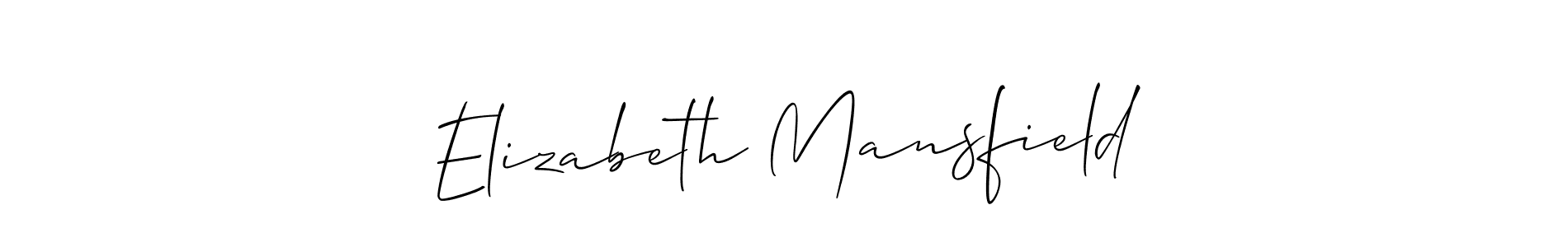 Allison_Script is a professional signature style that is perfect for those who want to add a touch of class to their signature. It is also a great choice for those who want to make their signature more unique. Get Elizabeth Mansfield name to fancy signature for free. Elizabeth Mansfield signature style 2 images and pictures png