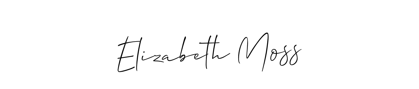 Create a beautiful signature design for name Elizabeth Moss. With this signature (Allison_Script) fonts, you can make a handwritten signature for free. Elizabeth Moss signature style 2 images and pictures png