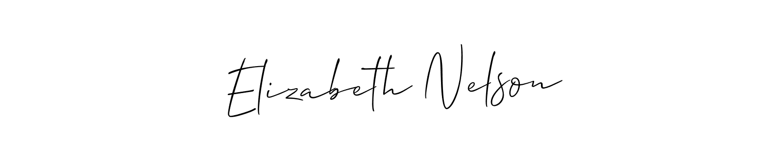 It looks lik you need a new signature style for name Elizabeth Nelson. Design unique handwritten (Allison_Script) signature with our free signature maker in just a few clicks. Elizabeth Nelson signature style 2 images and pictures png