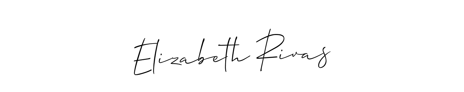 It looks lik you need a new signature style for name Elizabeth Rivas. Design unique handwritten (Allison_Script) signature with our free signature maker in just a few clicks. Elizabeth Rivas signature style 2 images and pictures png