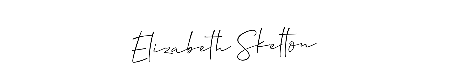 Design your own signature with our free online signature maker. With this signature software, you can create a handwritten (Allison_Script) signature for name Elizabeth Skelton. Elizabeth Skelton signature style 2 images and pictures png