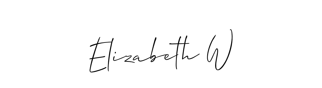 if you are searching for the best signature style for your name Elizabeth W. so please give up your signature search. here we have designed multiple signature styles  using Allison_Script. Elizabeth W signature style 2 images and pictures png