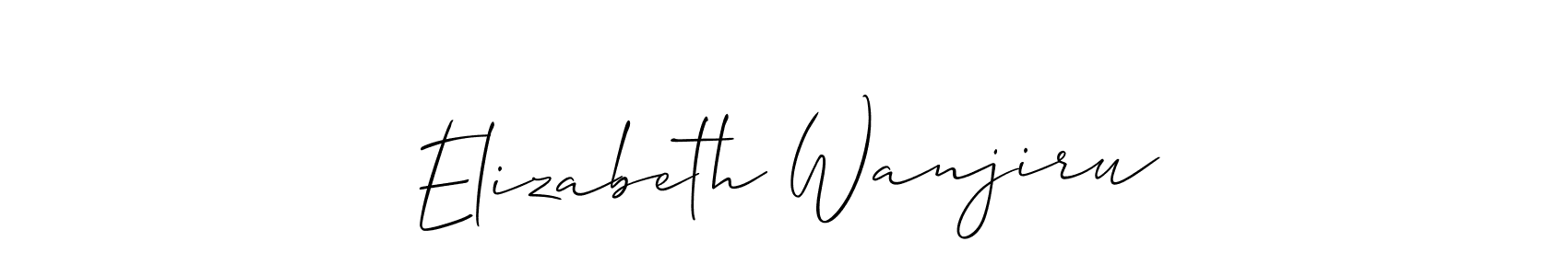 How to make Elizabeth Wanjiru name signature. Use Allison_Script style for creating short signs online. This is the latest handwritten sign. Elizabeth Wanjiru signature style 2 images and pictures png