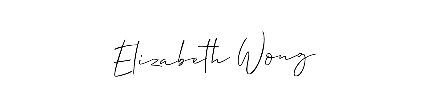 Allison_Script is a professional signature style that is perfect for those who want to add a touch of class to their signature. It is also a great choice for those who want to make their signature more unique. Get Elizabeth Wong name to fancy signature for free. Elizabeth Wong signature style 2 images and pictures png