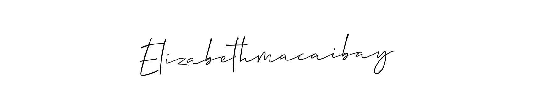 Also You can easily find your signature by using the search form. We will create Elizabethmacaibay name handwritten signature images for you free of cost using Allison_Script sign style. Elizabethmacaibay signature style 2 images and pictures png