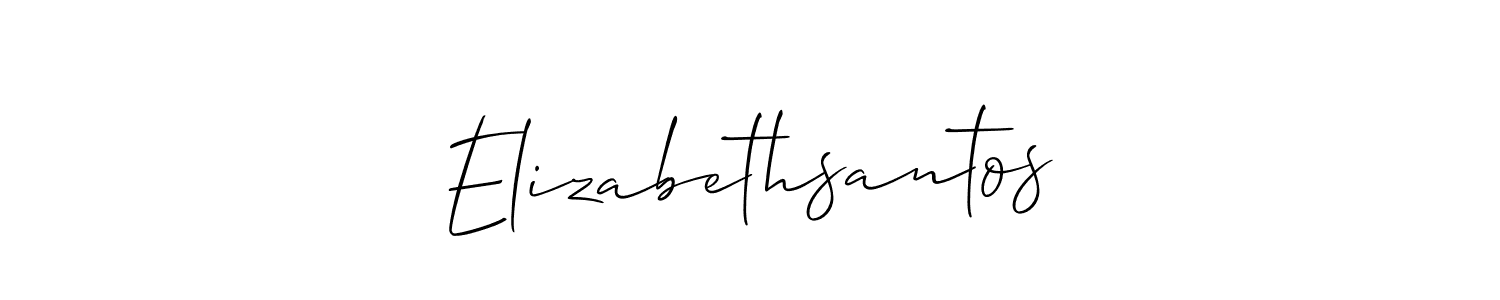 How to make Elizabethsantos signature? Allison_Script is a professional autograph style. Create handwritten signature for Elizabethsantos name. Elizabethsantos signature style 2 images and pictures png