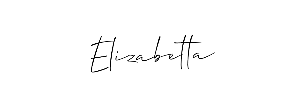 It looks lik you need a new signature style for name Elizabetta. Design unique handwritten (Allison_Script) signature with our free signature maker in just a few clicks. Elizabetta signature style 2 images and pictures png