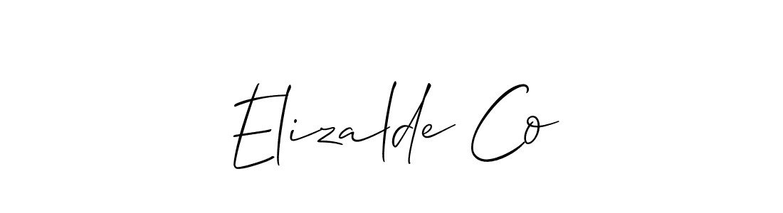 Elizalde Co stylish signature style. Best Handwritten Sign (Allison_Script) for my name. Handwritten Signature Collection Ideas for my name Elizalde Co. Elizalde Co signature style 2 images and pictures png