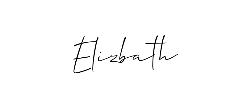 How to make Elizbath signature? Allison_Script is a professional autograph style. Create handwritten signature for Elizbath name. Elizbath signature style 2 images and pictures png