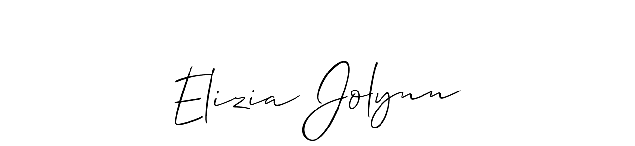 Allison_Script is a professional signature style that is perfect for those who want to add a touch of class to their signature. It is also a great choice for those who want to make their signature more unique. Get Elizia Jolynn name to fancy signature for free. Elizia Jolynn signature style 2 images and pictures png