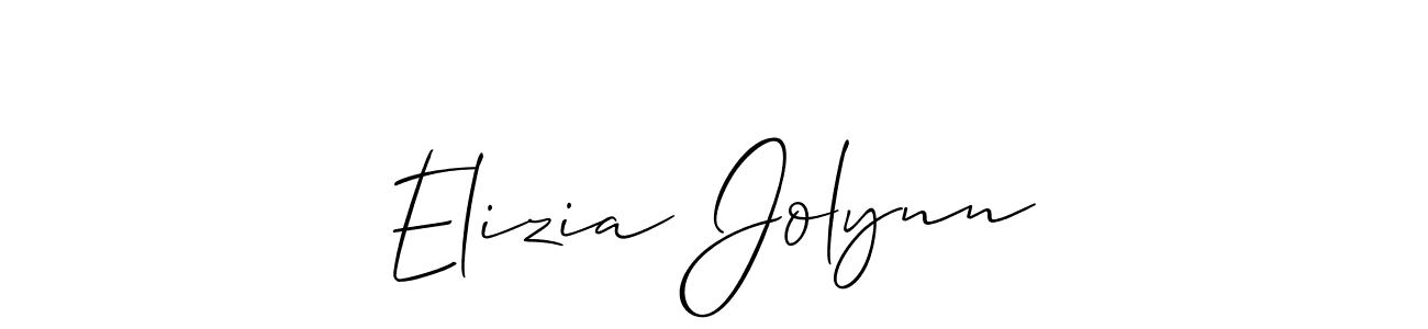 You should practise on your own different ways (Allison_Script) to write your name (Elizia Jolynn) in signature. don't let someone else do it for you. Elizia Jolynn signature style 2 images and pictures png