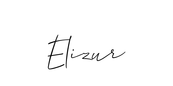 Also You can easily find your signature by using the search form. We will create Elizur name handwritten signature images for you free of cost using Allison_Script sign style. Elizur signature style 2 images and pictures png