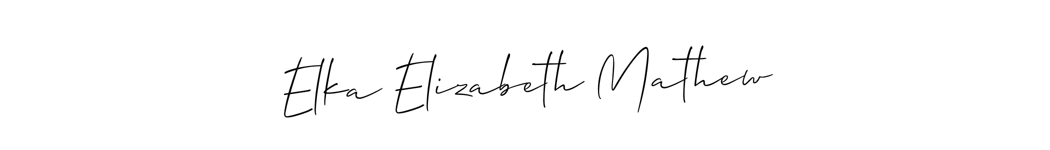 How to Draw Elka Elizabeth Mathew signature style? Allison_Script is a latest design signature styles for name Elka Elizabeth Mathew. Elka Elizabeth Mathew signature style 2 images and pictures png