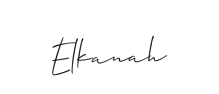 Use a signature maker to create a handwritten signature online. With this signature software, you can design (Allison_Script) your own signature for name Elkanah. Elkanah signature style 2 images and pictures png