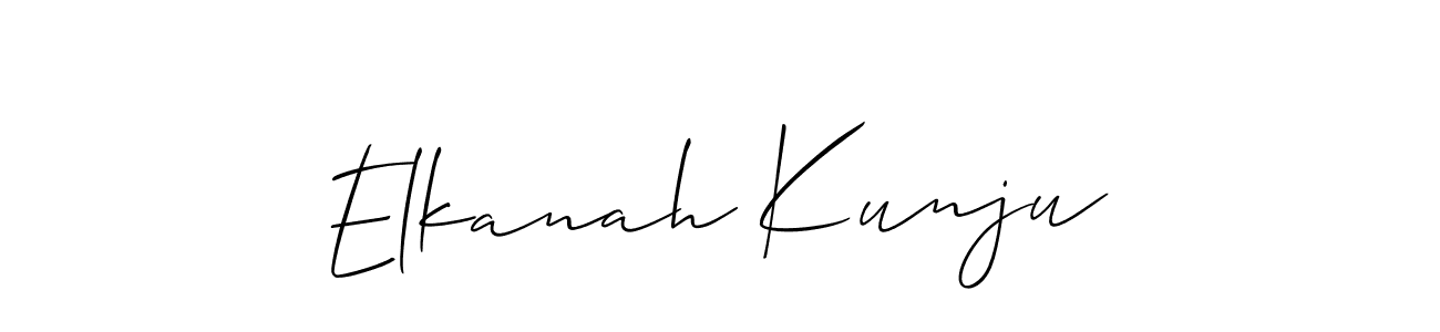 Use a signature maker to create a handwritten signature online. With this signature software, you can design (Allison_Script) your own signature for name Elkanah Kunju. Elkanah Kunju signature style 2 images and pictures png