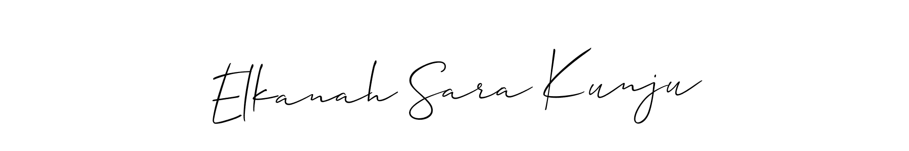 if you are searching for the best signature style for your name Elkanah Sara Kunju. so please give up your signature search. here we have designed multiple signature styles  using Allison_Script. Elkanah Sara Kunju signature style 2 images and pictures png