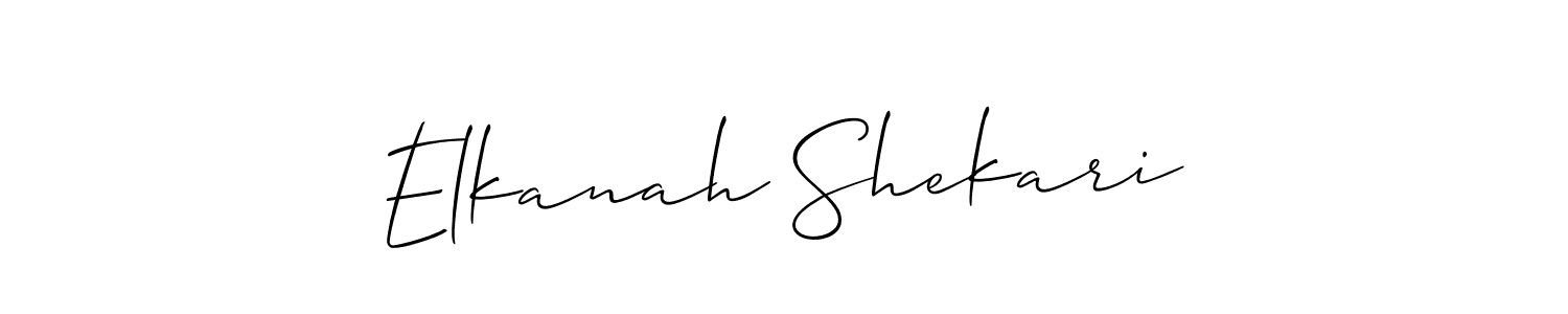 The best way (Allison_Script) to make a short signature is to pick only two or three words in your name. The name Elkanah Shekari include a total of six letters. For converting this name. Elkanah Shekari signature style 2 images and pictures png