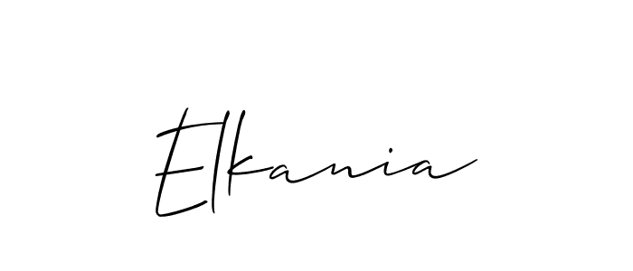 How to make Elkania name signature. Use Allison_Script style for creating short signs online. This is the latest handwritten sign. Elkania signature style 2 images and pictures png