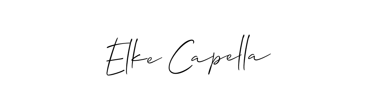 You should practise on your own different ways (Allison_Script) to write your name (Elke Capella) in signature. don't let someone else do it for you. Elke Capella signature style 2 images and pictures png