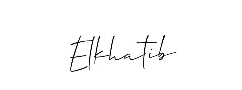 How to make Elkhatib name signature. Use Allison_Script style for creating short signs online. This is the latest handwritten sign. Elkhatib signature style 2 images and pictures png