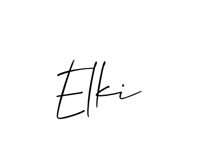 Similarly Allison_Script is the best handwritten signature design. Signature creator online .You can use it as an online autograph creator for name Elki. Elki signature style 2 images and pictures png